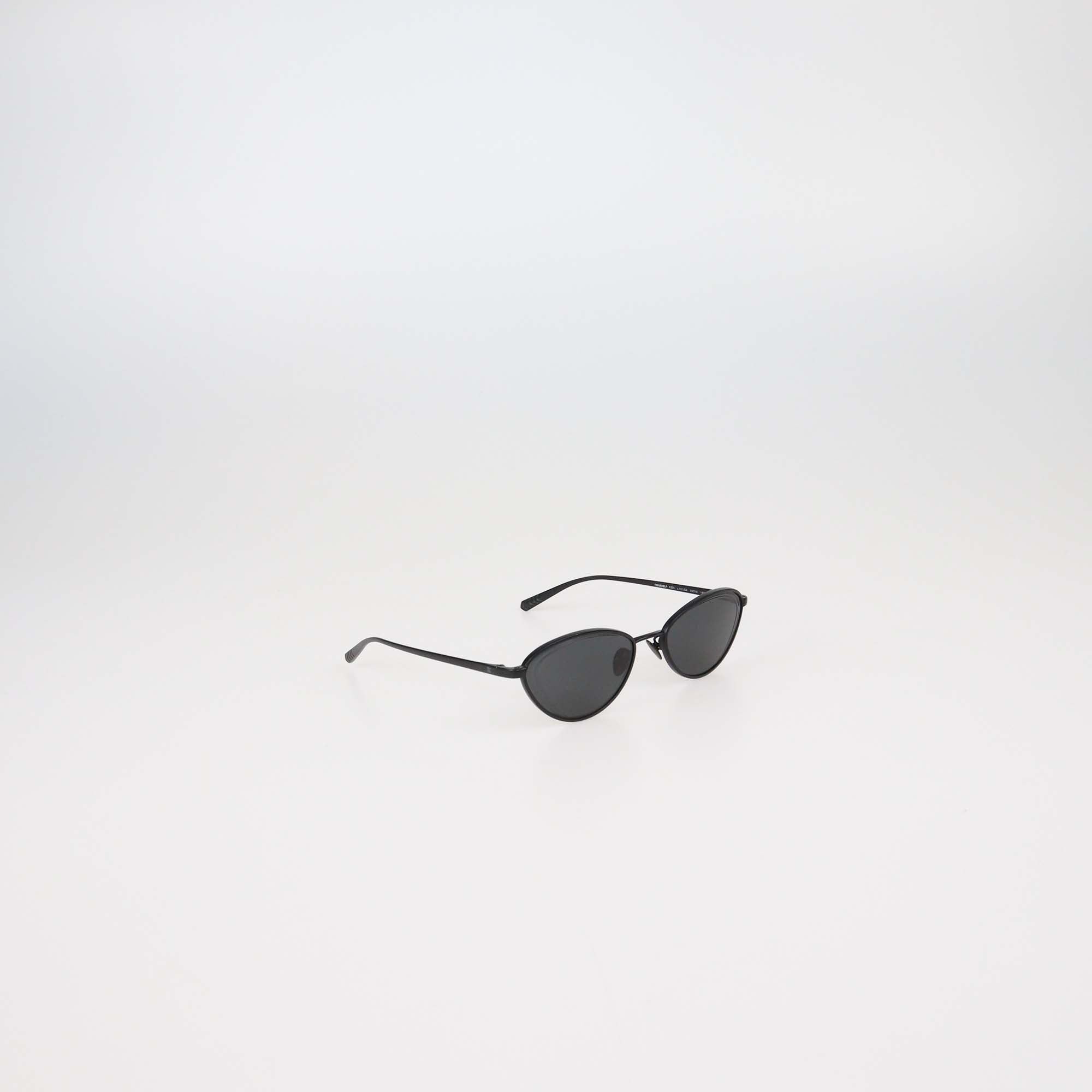 Chanel Black Metal Low Profile Etched Sunglasses