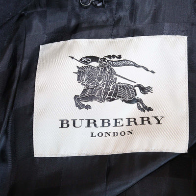 Burberry Brit Black Wool Belted Double Breasted Trench Coat