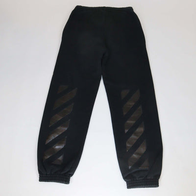 Off-White Black Cotton Side Print Detail Sweatpants