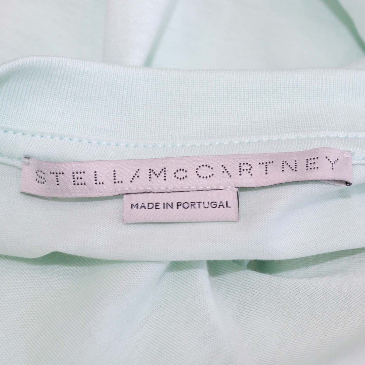 Stella McCartney Light Green Cotton Lucky Number Print T-Shirt
