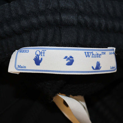 Off-White Black Cotton Side Print Detail Sweatpants