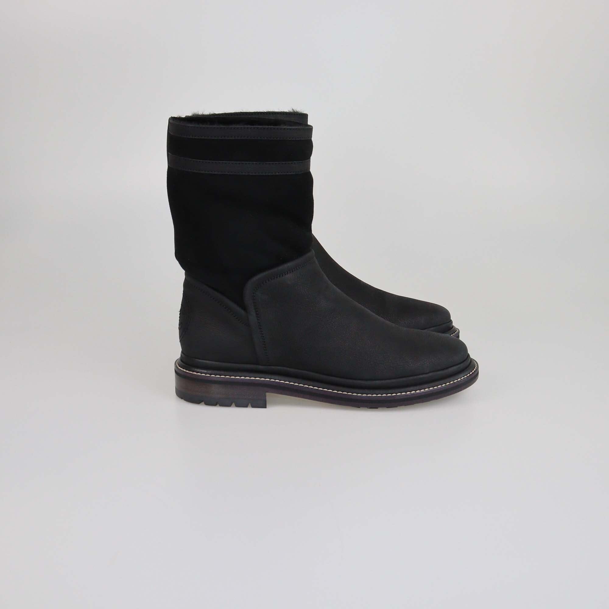 Chanel Black Midcalf Winter Boots Womens Chanel 