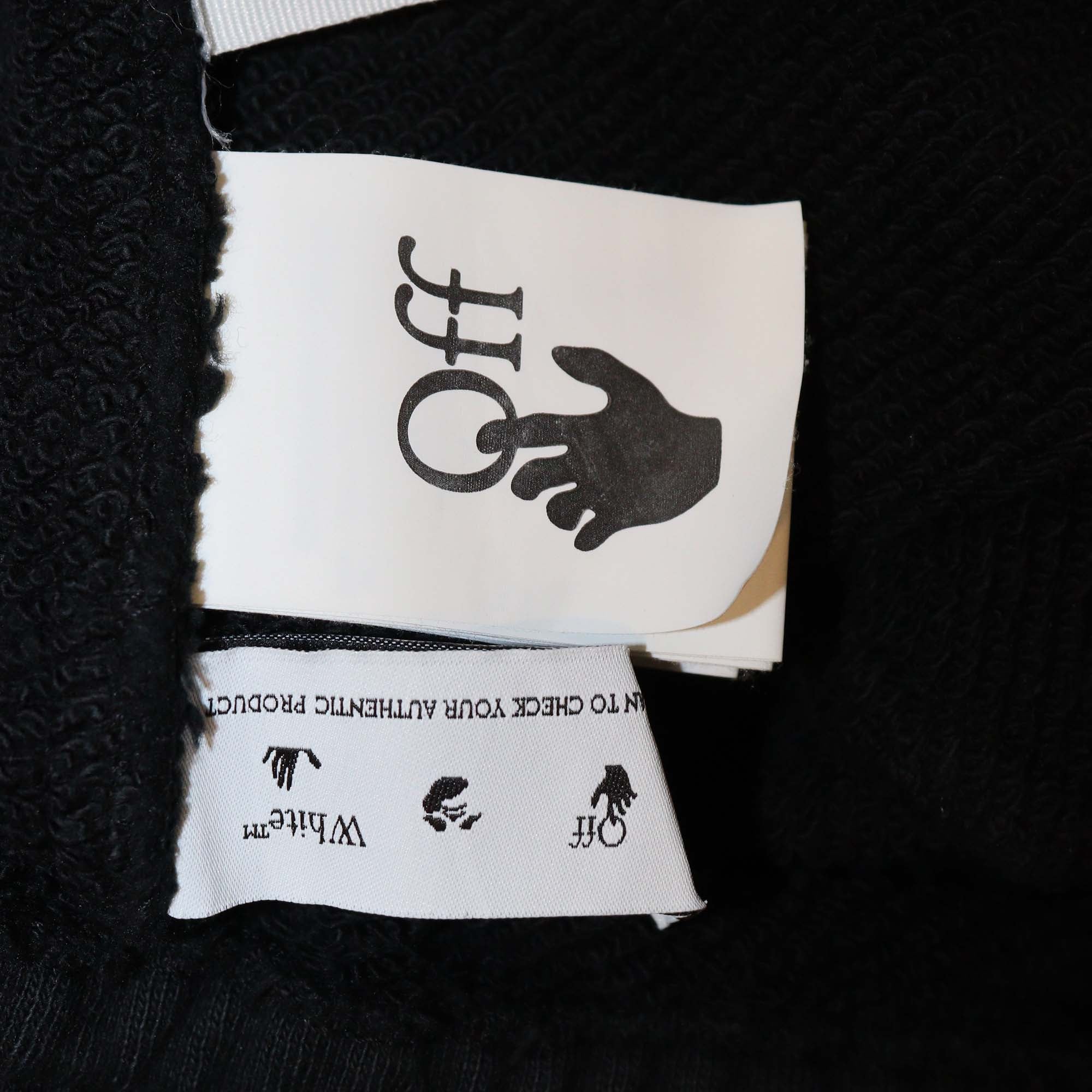 Off-White Black Cotton Side Print Detail Sweatpants