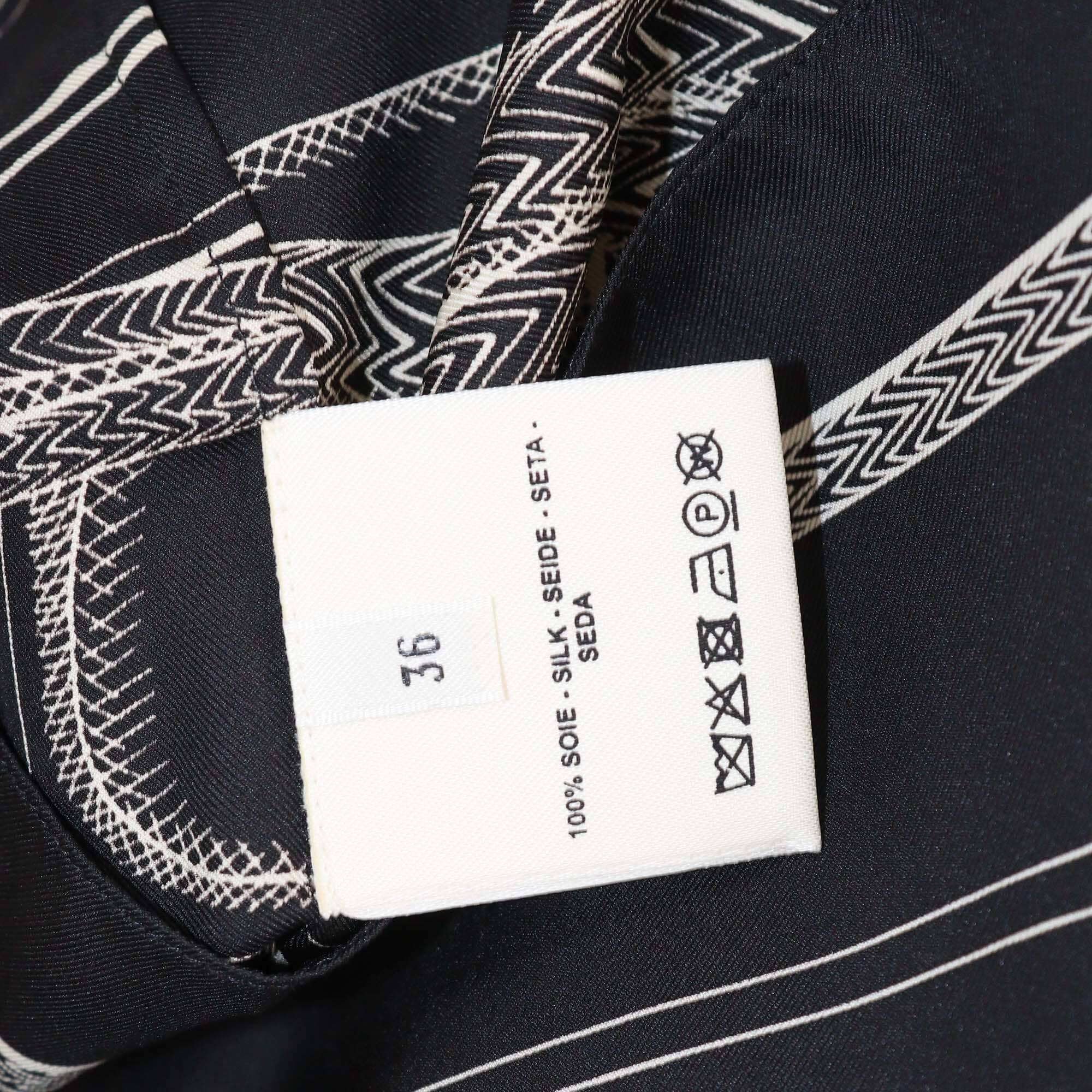 Hermes Black Zouaves et Dragons Finesse Print Neck Tie Long Sleeve Blouse & Pyjama Pants Set Womens Hermes 