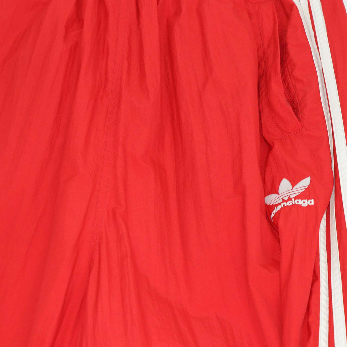 Balenciaga x Adidas Red Nylon Striped Jersey Pantashoes