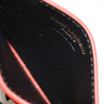 Saint Laurent Red Matelasse Leather Cassandre Card Holder