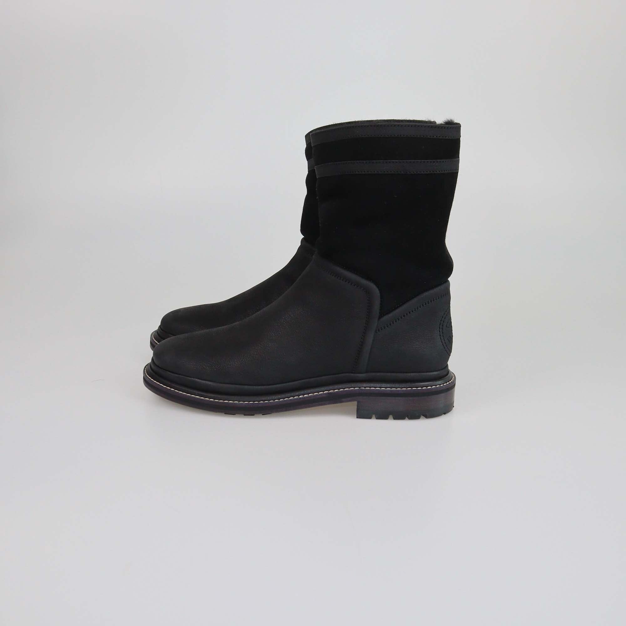 Chanel Black Midcalf Winter Boots Womens Chanel 