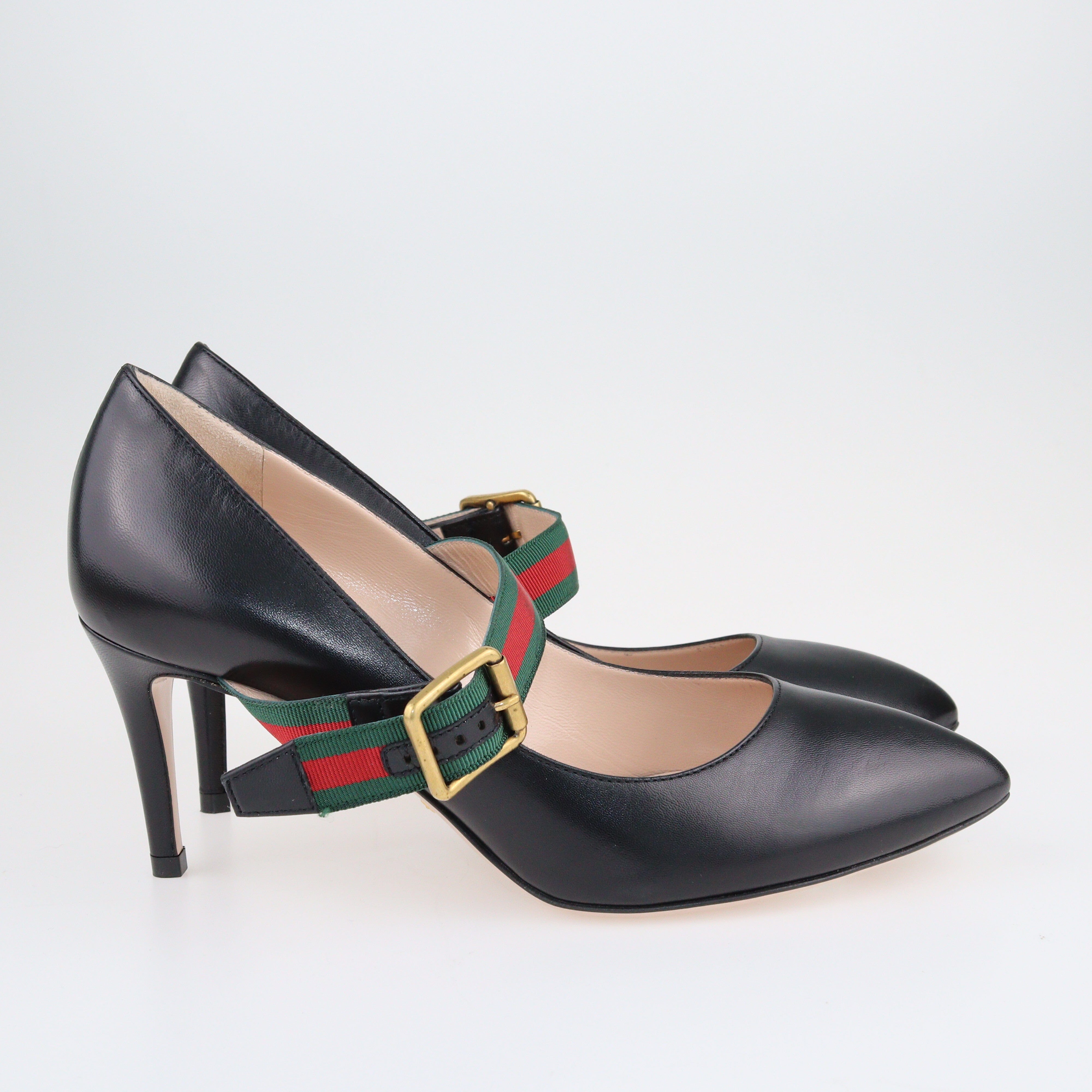 Black Sylvie Mary Jane Pumps Shoes Gucci 