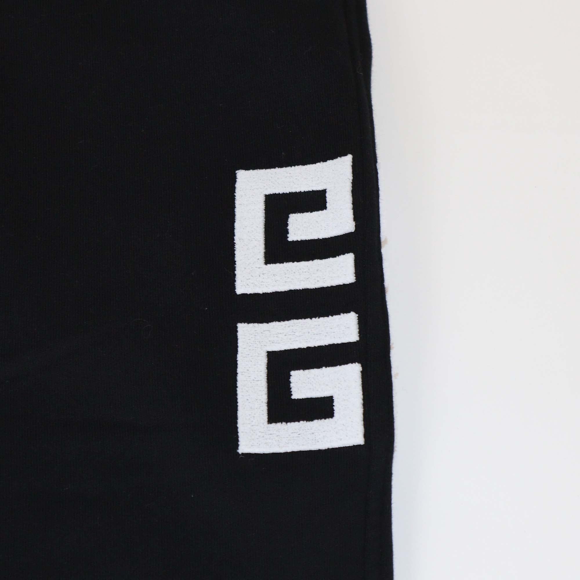 Givenchy Black Logo Embroidery Cotton Knit Sweatpants