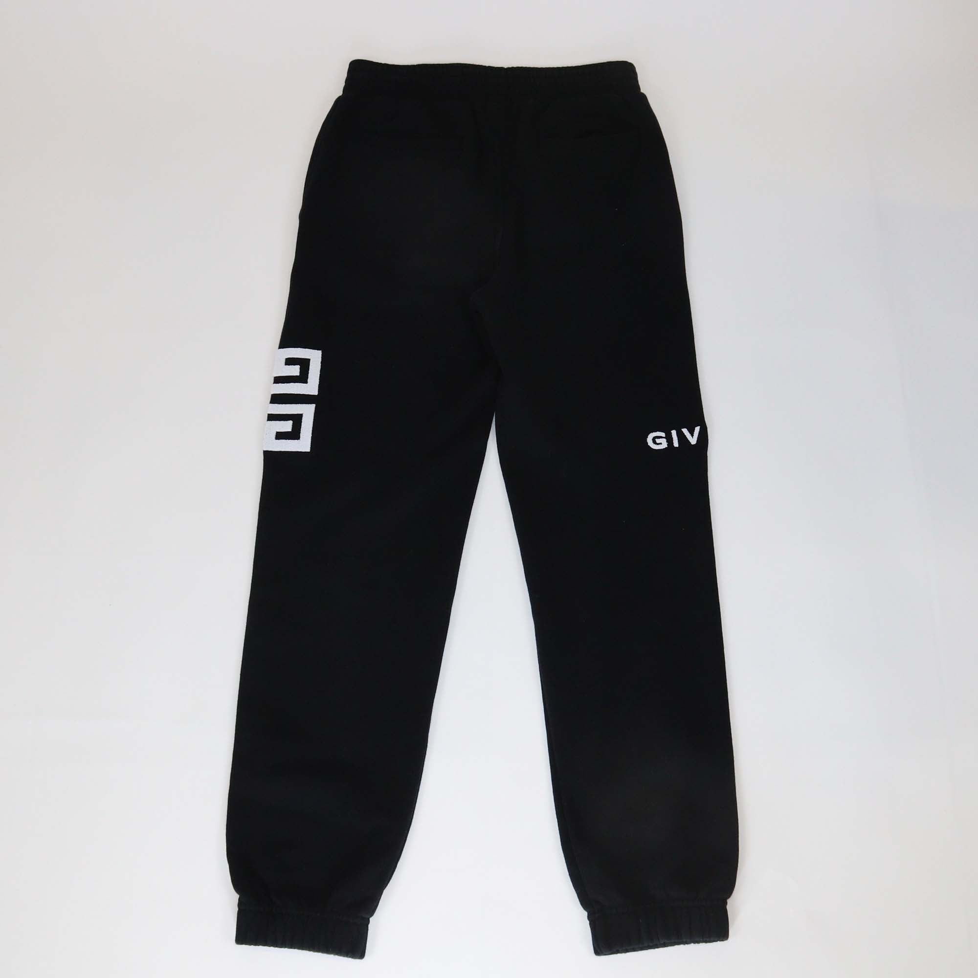 Givenchy Black Logo Embroidery Cotton Knit Sweatpants