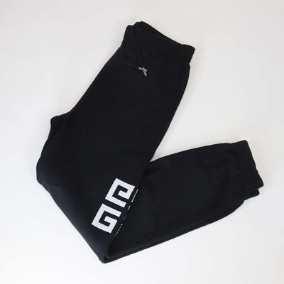 Givenchy Black Logo Embroidery Cotton Knit Sweatpants