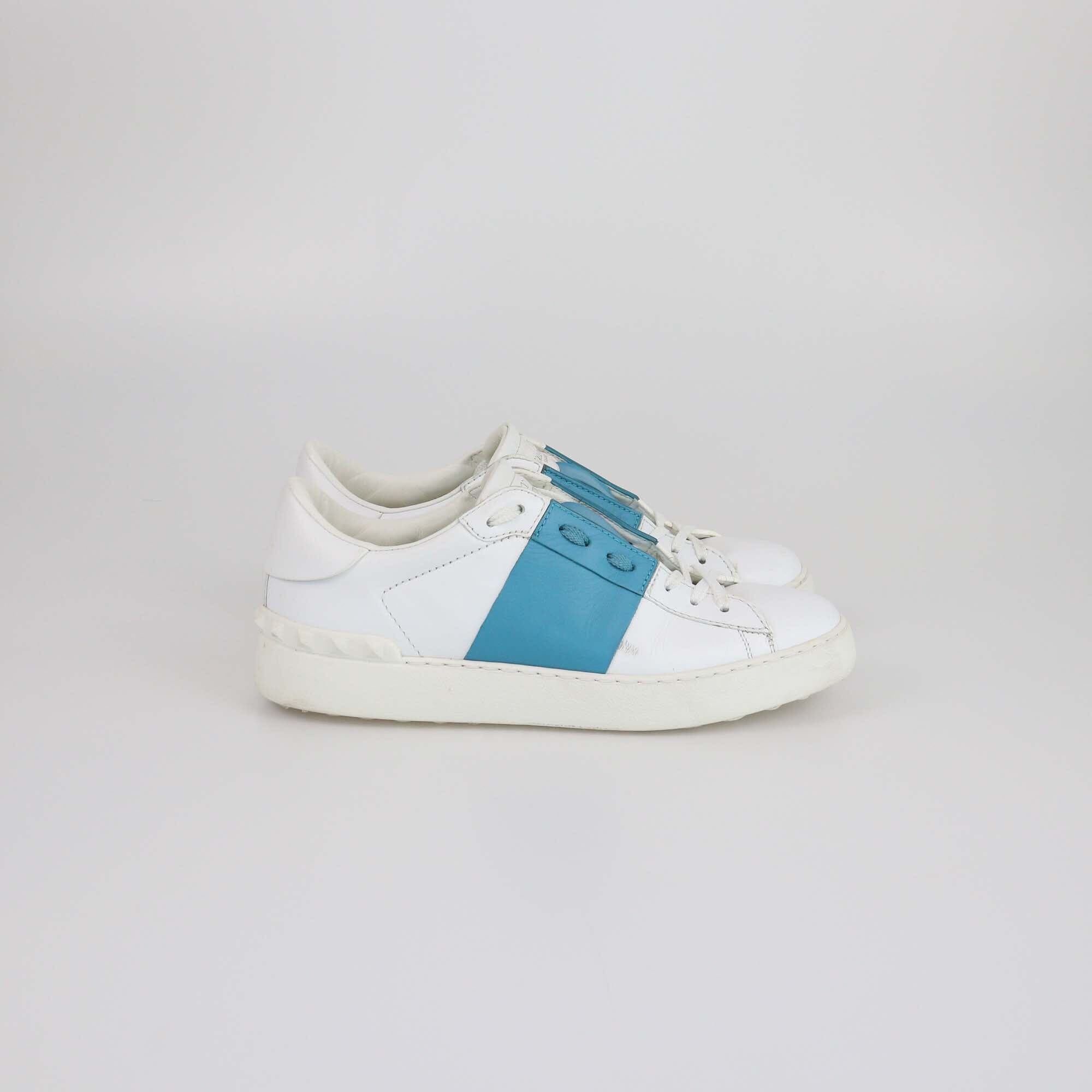 Valentino White/Blue Low Top Sneakers