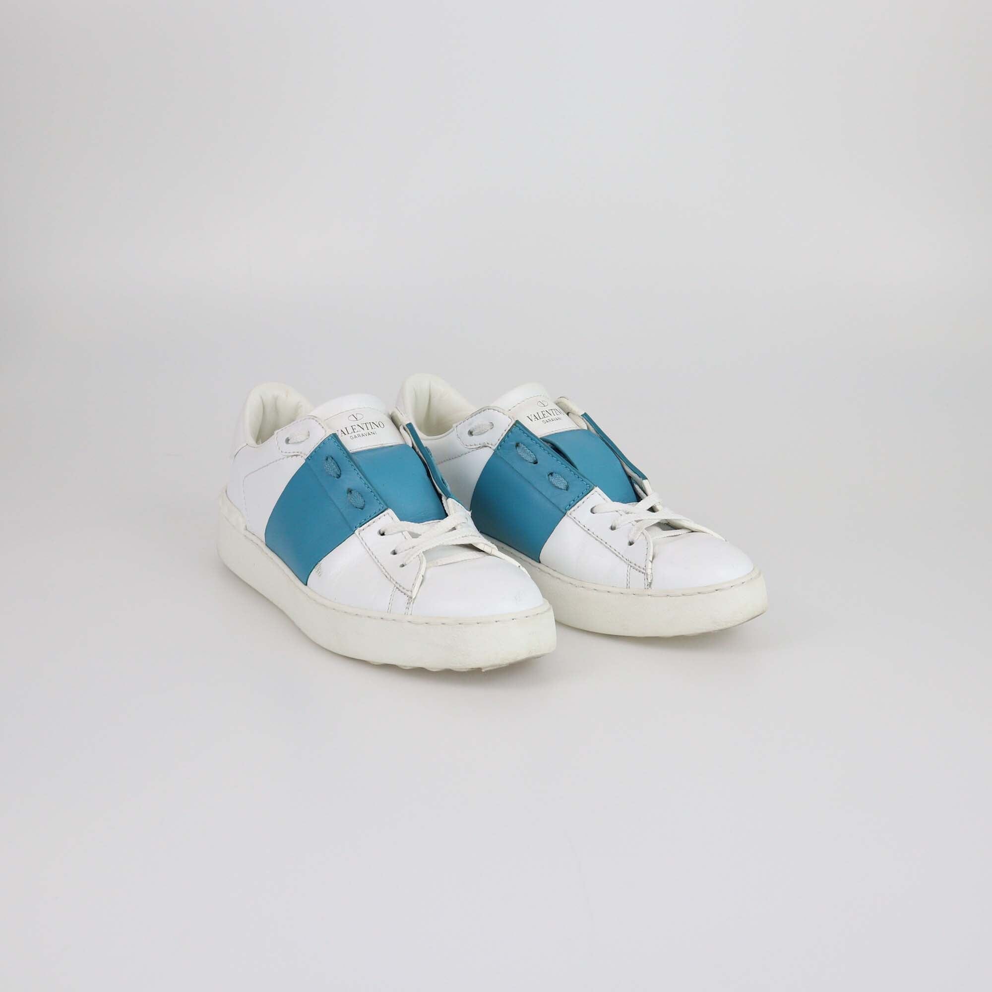 Valentino White/Blue Low Top Sneakers Womens Valentino 