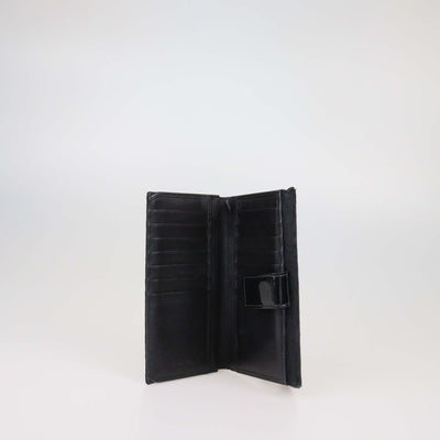 Christian Dior Black Oblique Canvas and Patent Leather Saddle Wallet