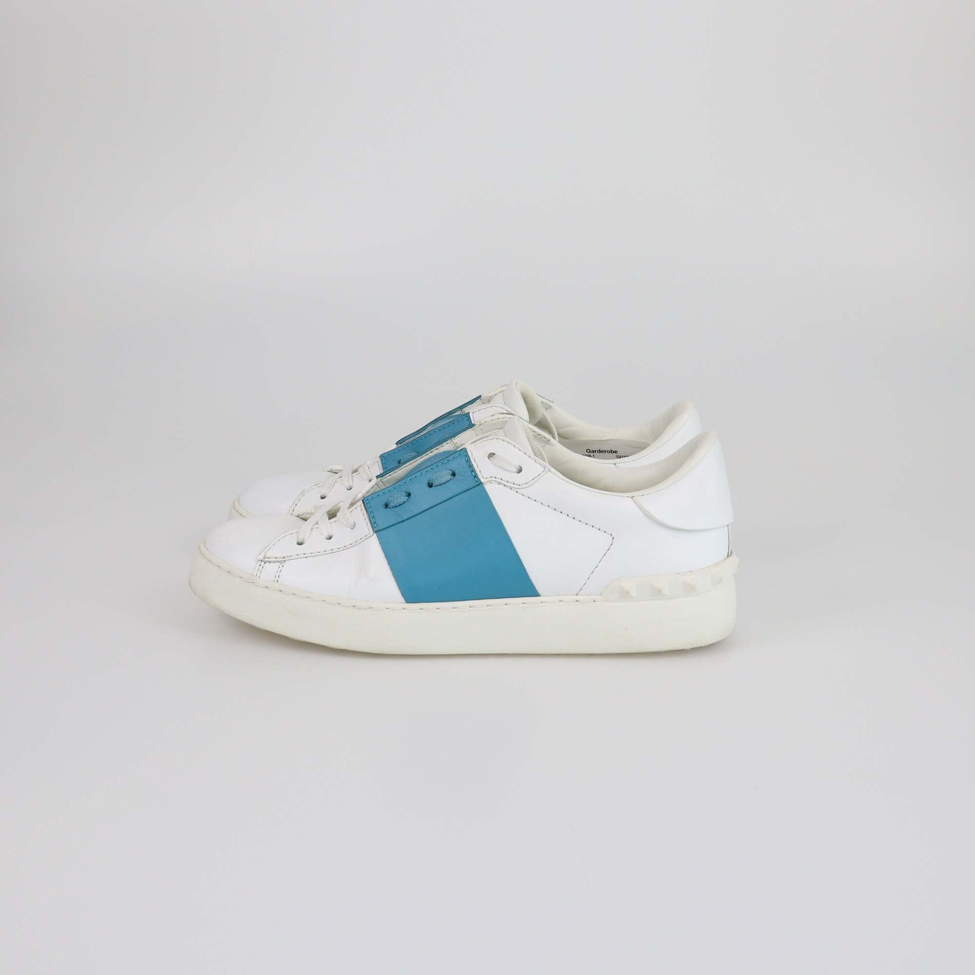 Valentino White/Blue Low Top Sneakers Womens Valentino 