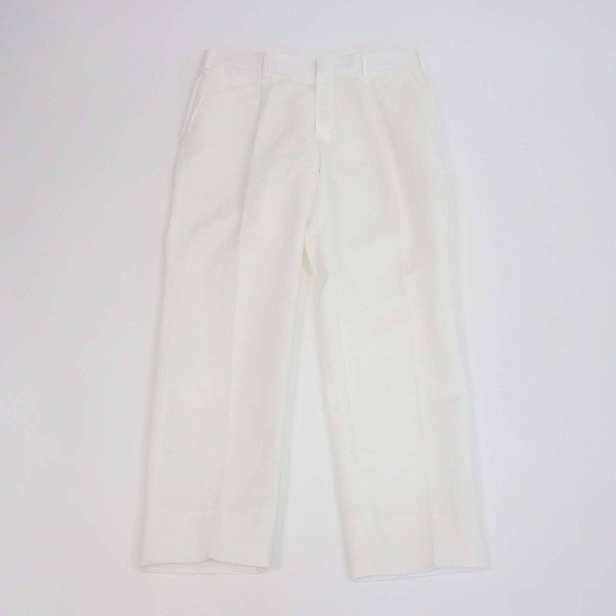 Brioni White Blend Linen Pleated Straight Leg Pants