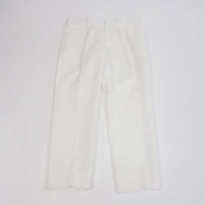 Brioni White Blend Linen Pleated Straight Leg Pants