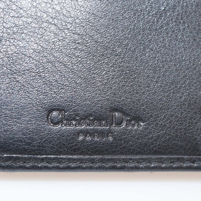 Christian Dior Black Oblique Canvas and Patent Leather Saddle Wallet