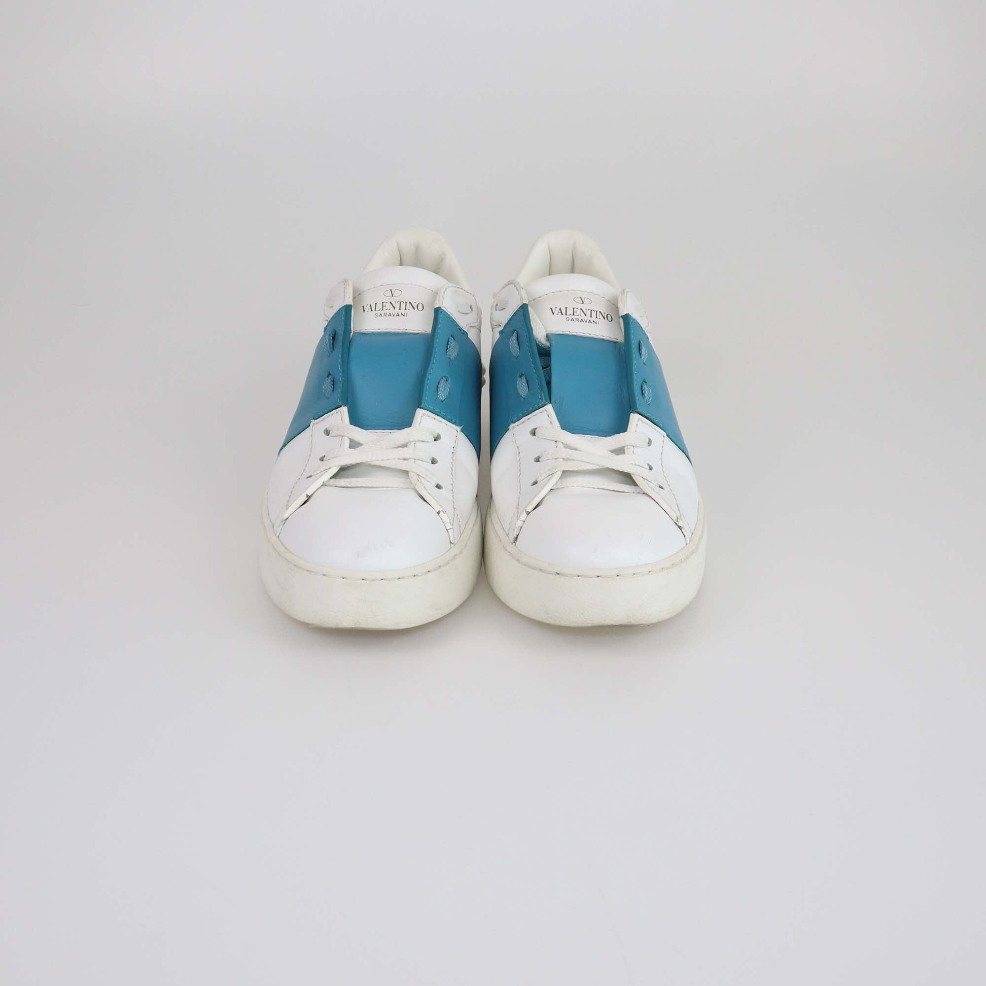 Valentino White/Blue Low Top Sneakers