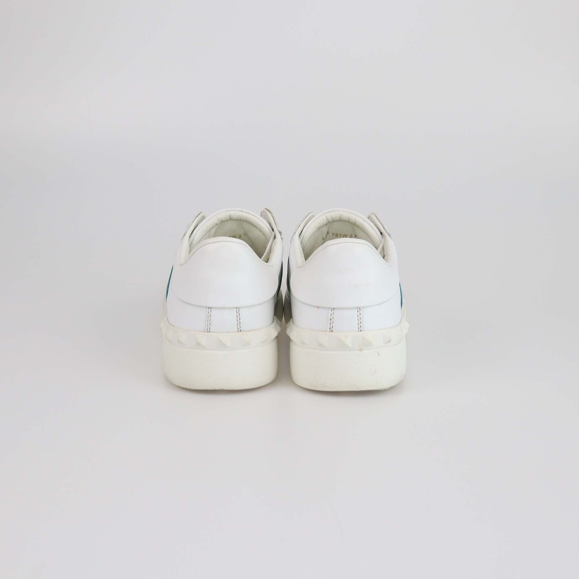 Valentino White/Blue Low Top Sneakers Womens Valentino 