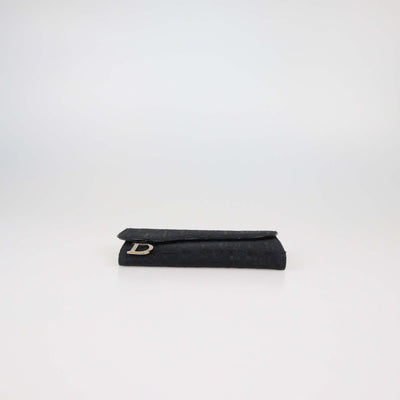 Christian Dior Black Oblique Canvas and Patent Leather Saddle Wallet