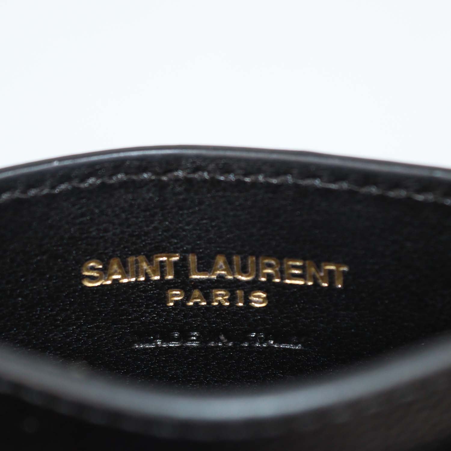 Saint Laurent Black Matelasse Leather Cassandre Card Holder