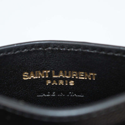 Saint Laurent Black Matelasse Leather Cassandre Card Holder