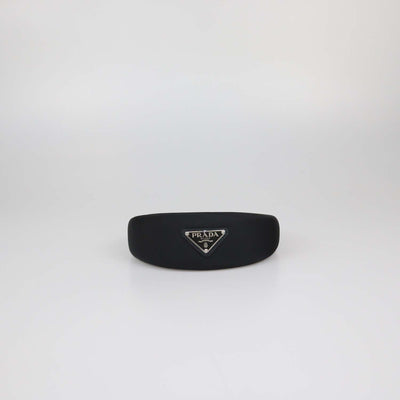 Prada Black Nylon Plaque Headband