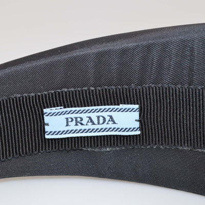 Prada Black Nylon Plaque Headband