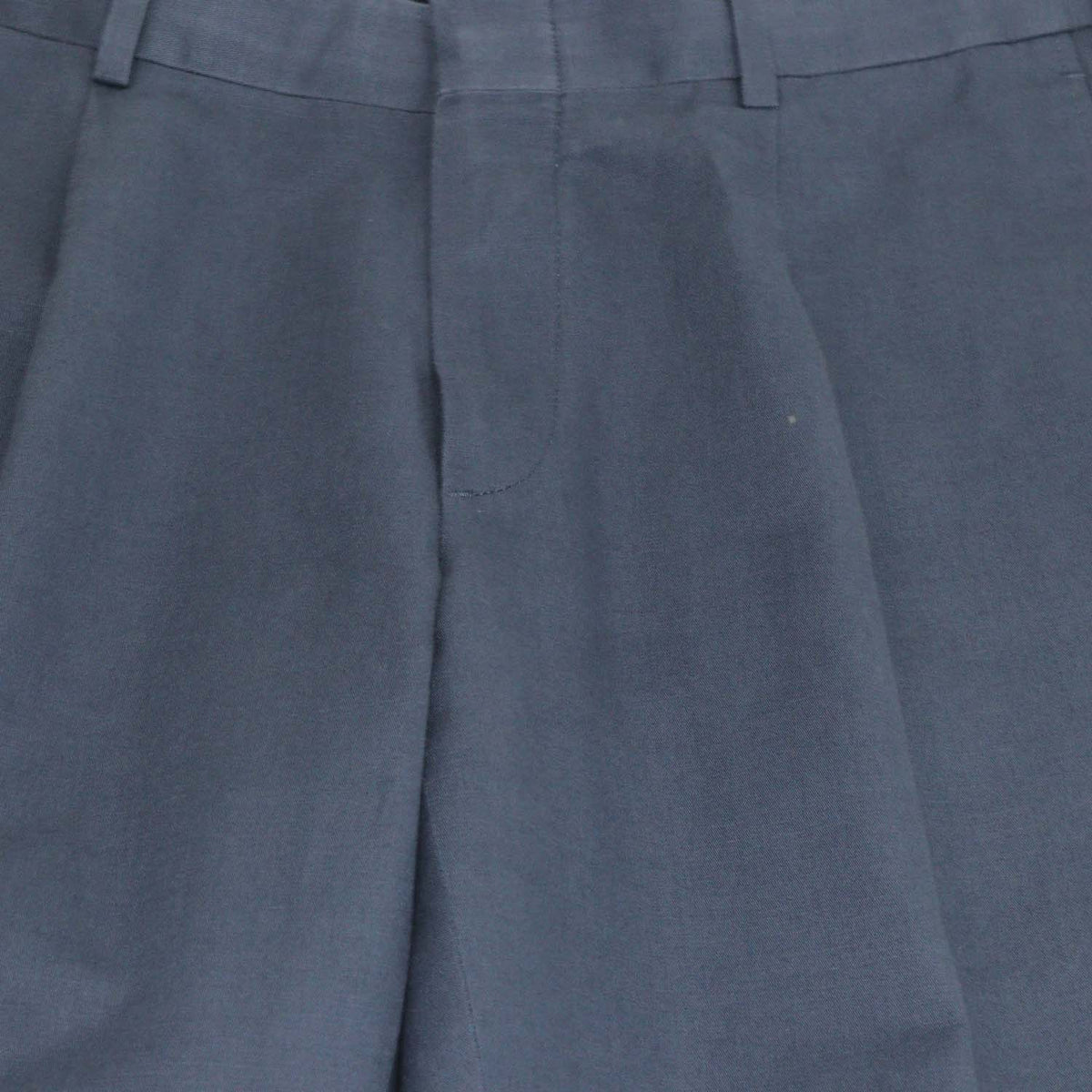 Brioni Navy Blue Blend Linen Pleated Straight Leg Pants