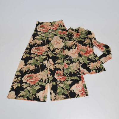 Zimmerman Multicolor Floral Print Ruffled Mock Neck Blouse & Pants Set Womens Zimmerman 