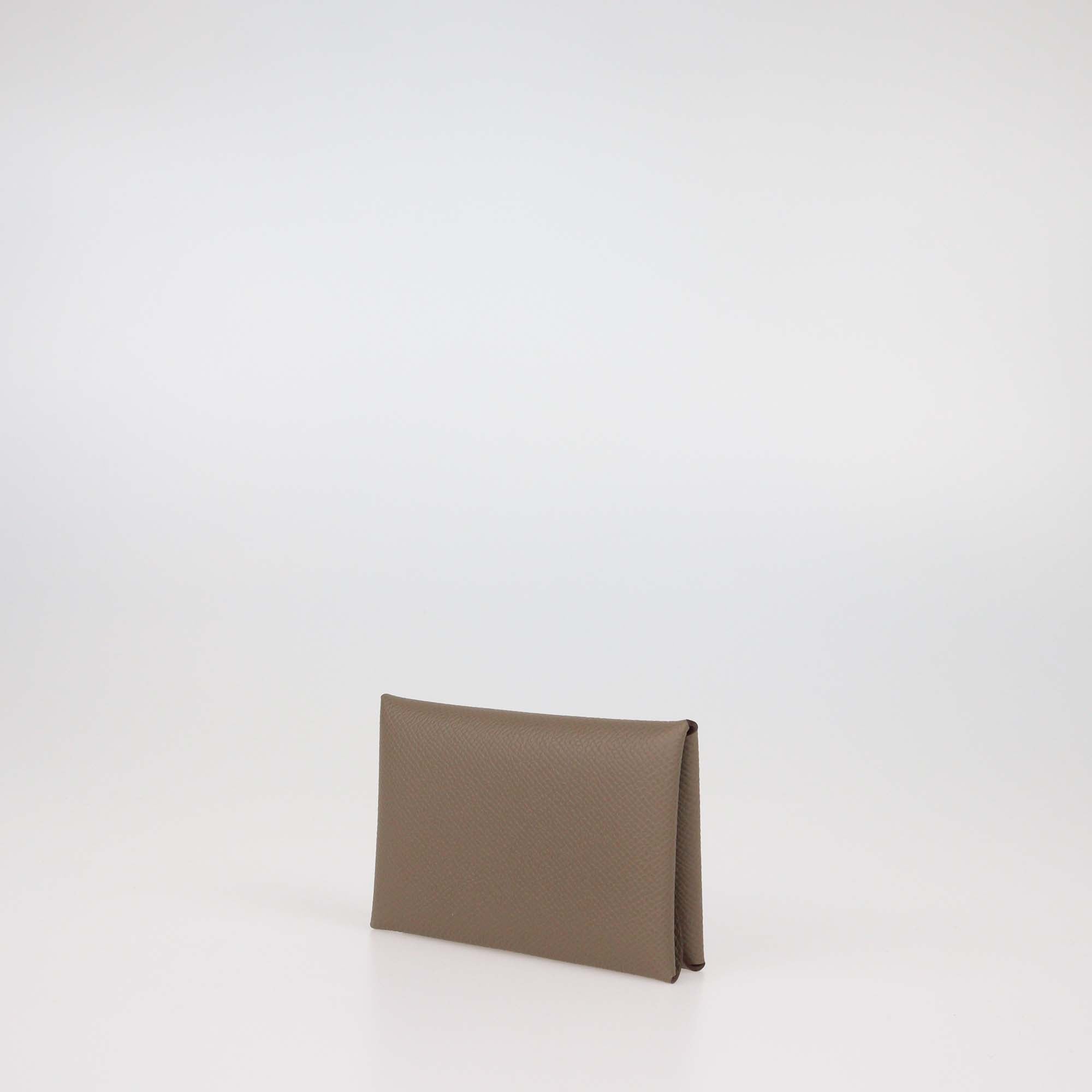 Hermes Etain Epsom Calvi Duo Compact Card Holder
