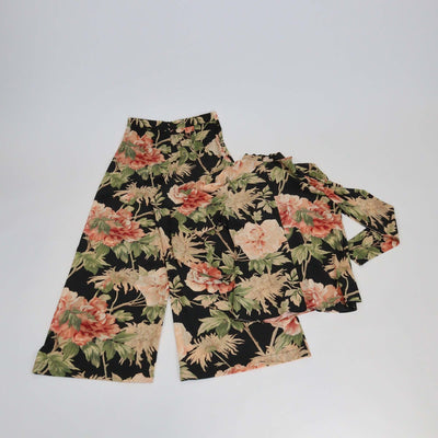 Zimmerman Multicolor Floral Print Ruffled Mock Neck Blouse & Pants Set Womens Zimmerman 
