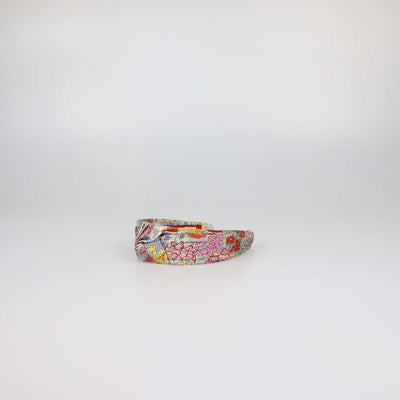 Hermes Multicolor Silk Planifleurs Print Knot Bloom Headband