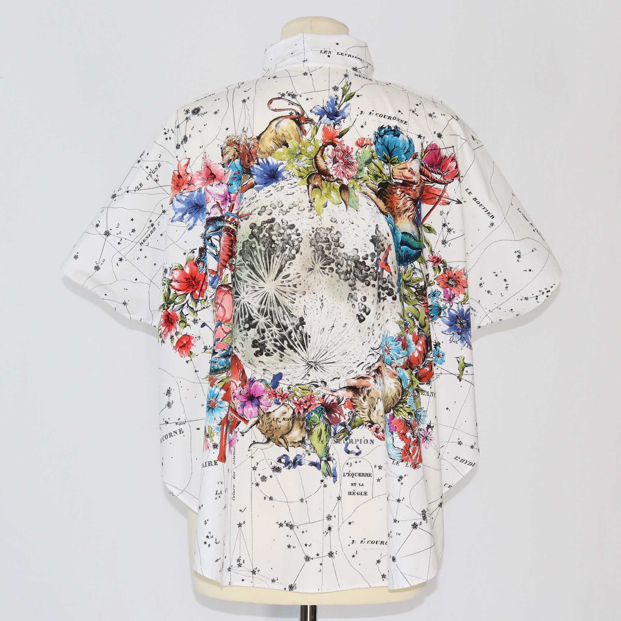 Christian Dior White Constellation Printed Cape Shirt Clothing Christian Dior 