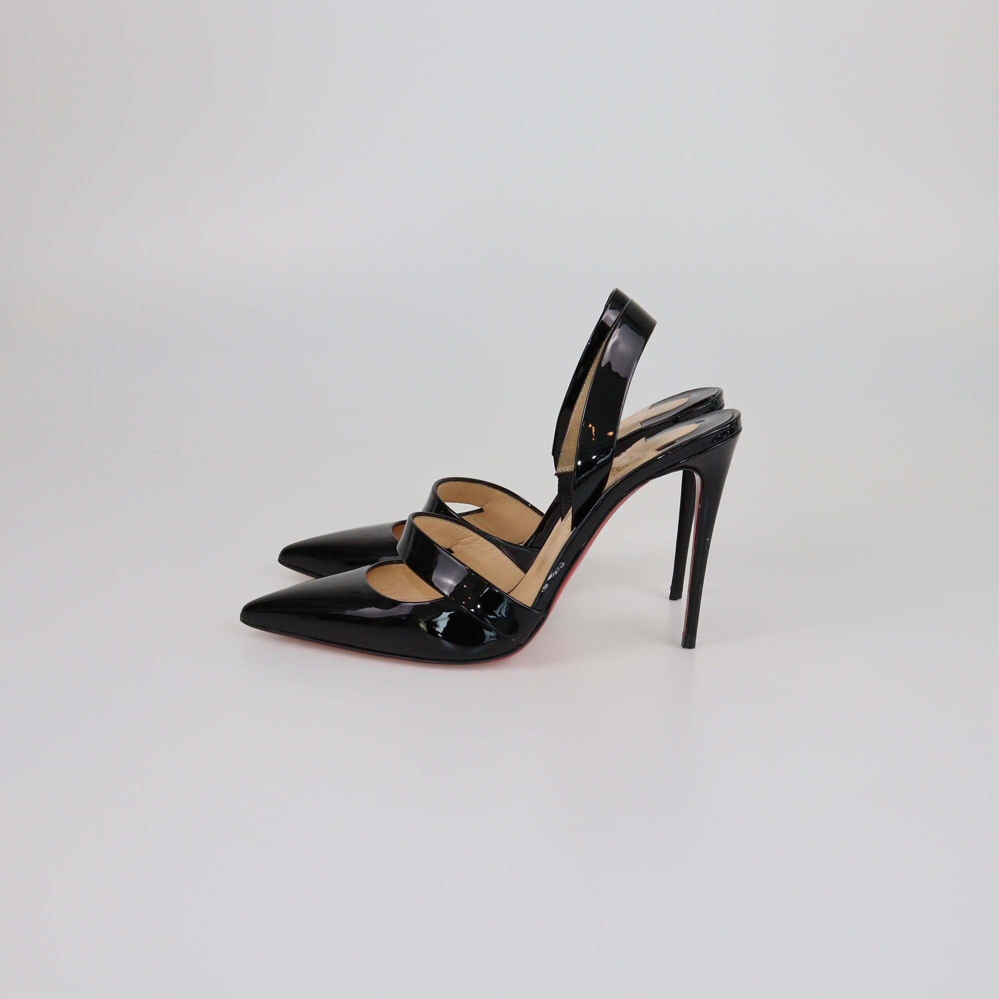 Christian Louboutin Black Actina Ankle Strap Pumps Womens Christian Louboutin 