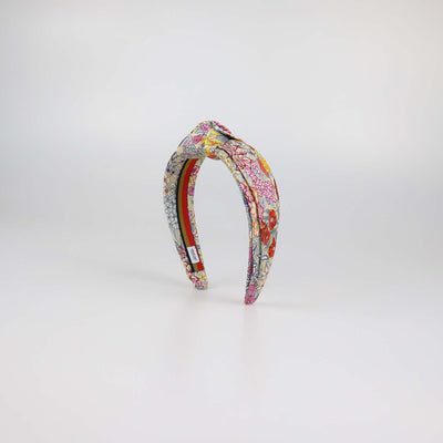 Hermes Multicolor Silk Planifleurs Print Knot Bloom Headband