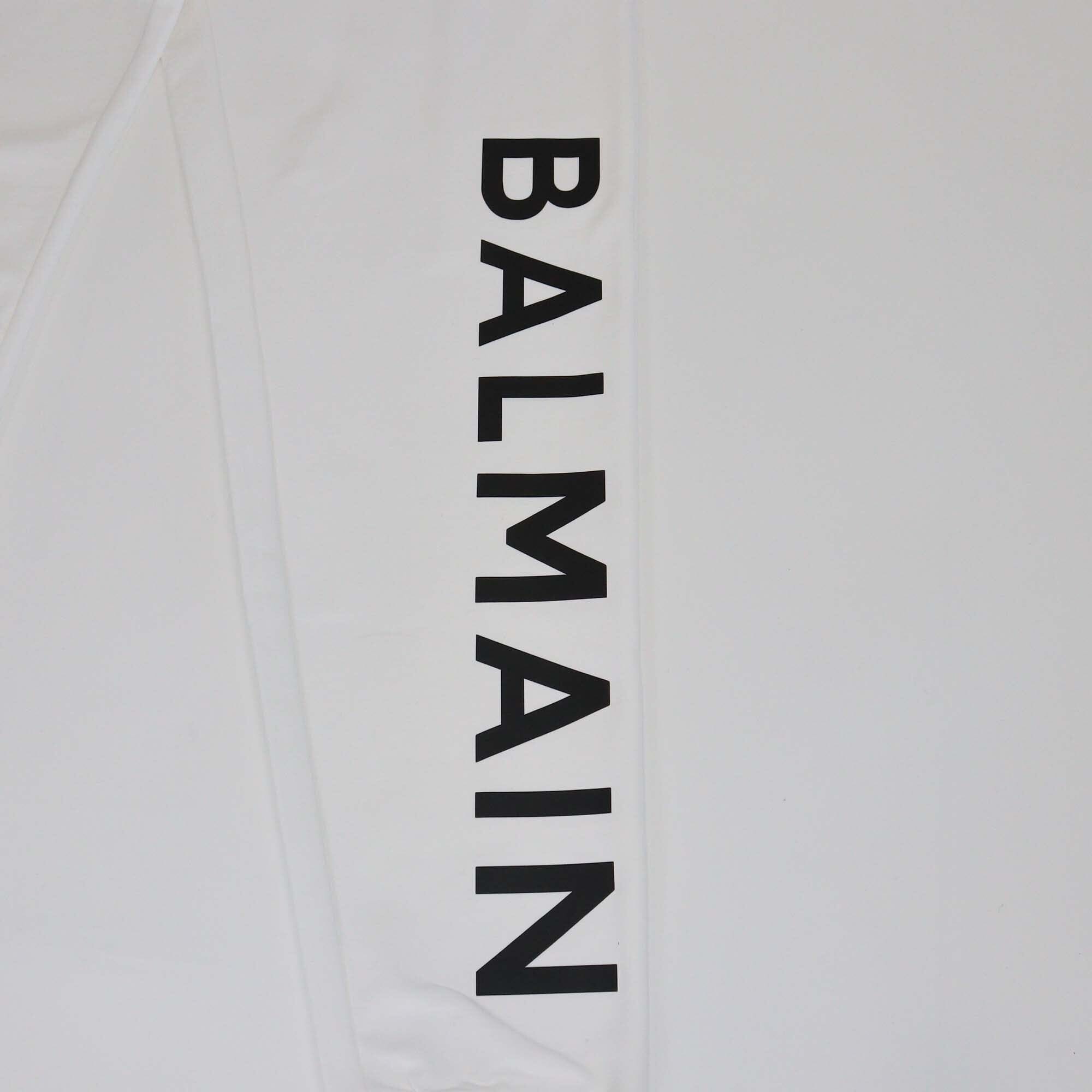Balmain White Logo Embroidered Jogger Pants Mens Balmain 