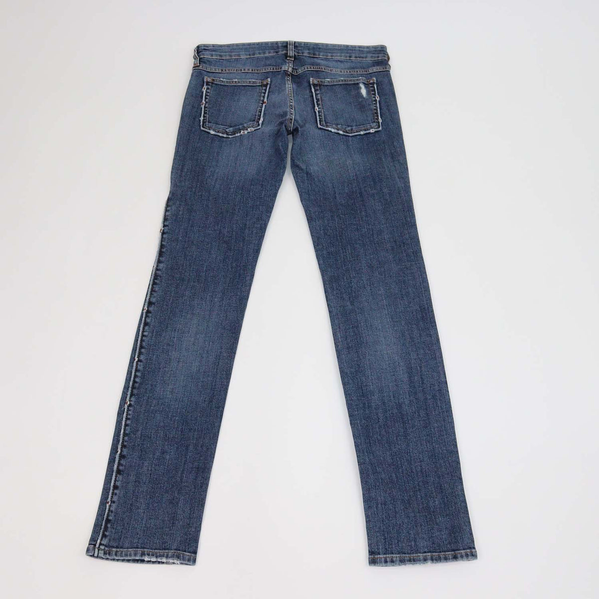 Isabel Marant Etoile Blue Denim Distressed Trim Pants