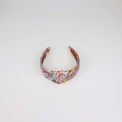 Hermes Multicolor Silk Planifleurs Print Knot Bloom Headband