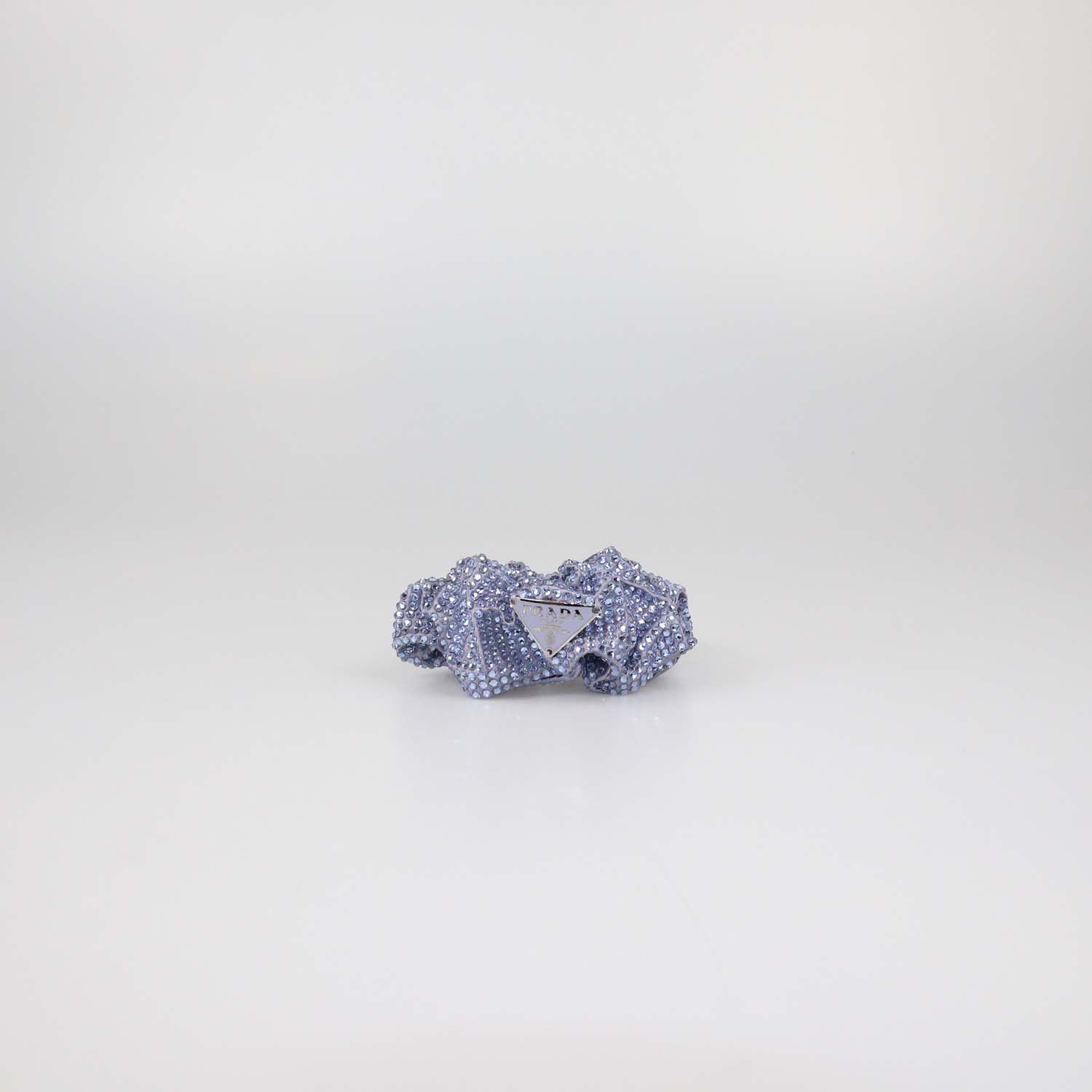 Prada Blue Satin Rhinestone Scrunchie