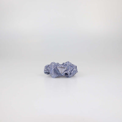 Prada Blue Satin Rhinestone Scrunchie