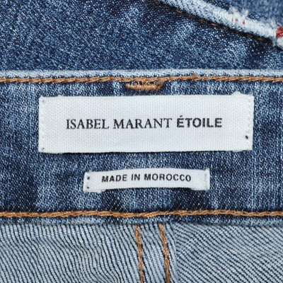 Isabel Marant Etoile Blue Denim Distressed Trim Pants