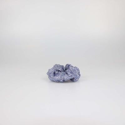 Prada Blue Satin Rhinestone Scrunchie