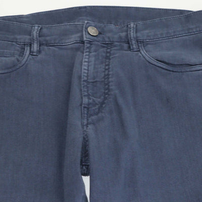 Loro Piana Navy Blue Blend Linen Straight Leg Pants