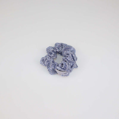 Prada Blue Satin Rhinestone Scrunchie