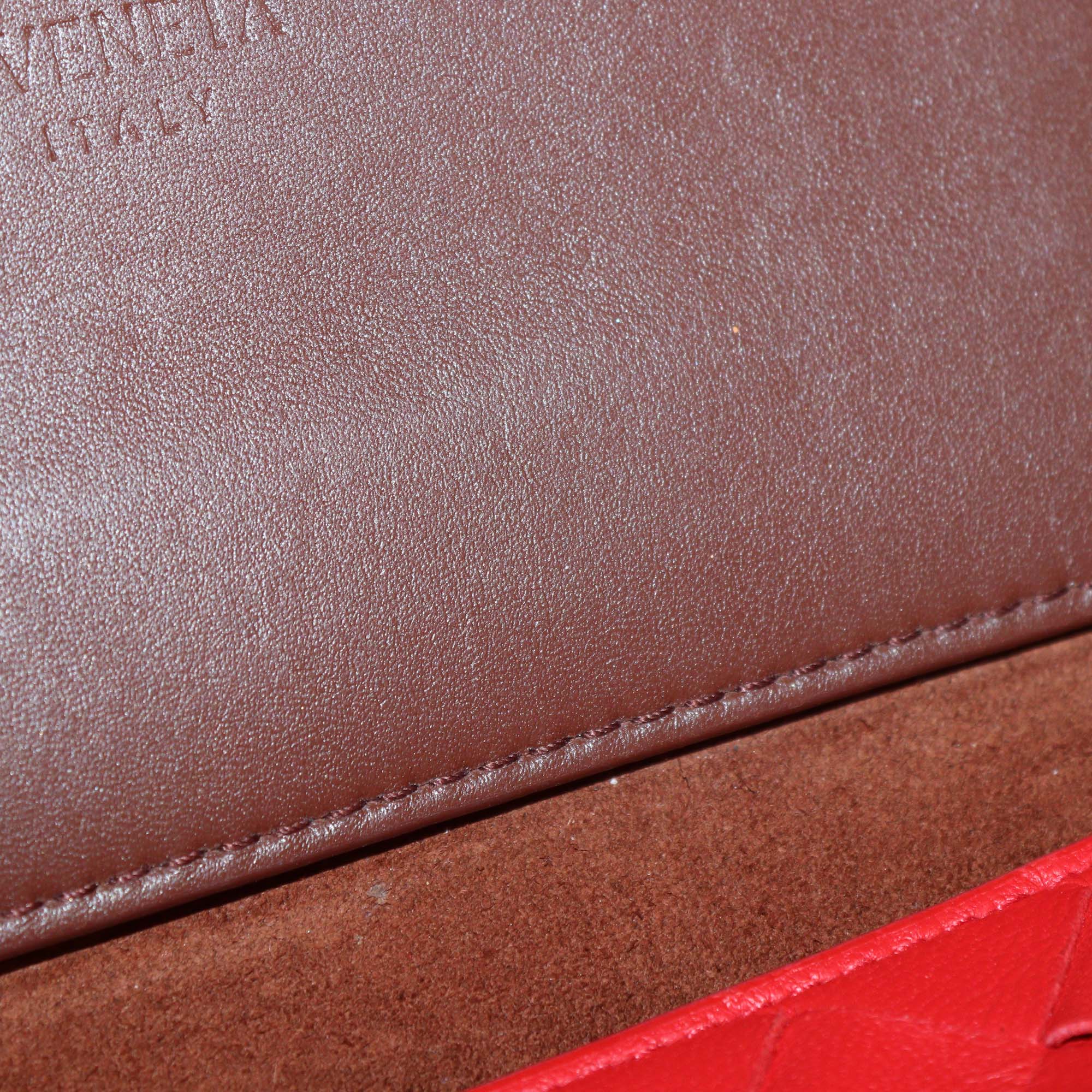 Bottega Veneta Brown Intrecciato Leather Medium Andiamo Top Handle Bag