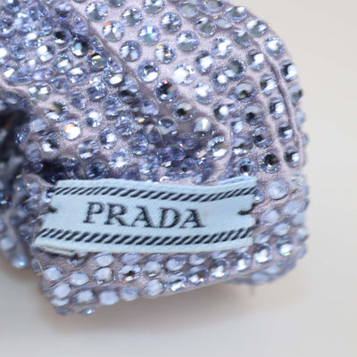Prada Blue Satin Rhinestone Scrunchie