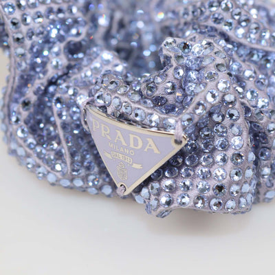 Prada Blue Satin Rhinestone Scrunchie