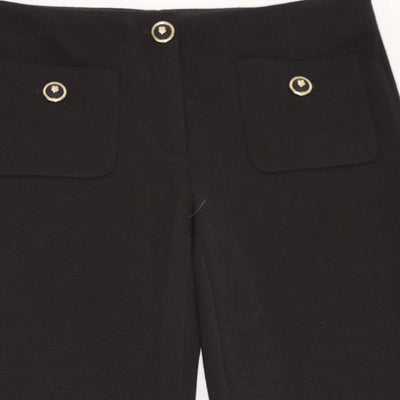 Chanel Black Two Front Pocket Skinny Pants Womens Chanel 